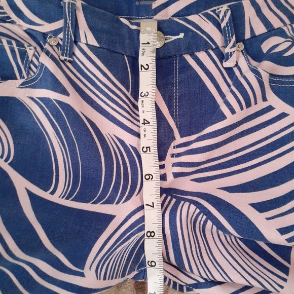 Chico's So Slimming Girlfriend Ankle Jeans Lt Pink and Blue Stripes - Size 00 - Picture 8 of 12